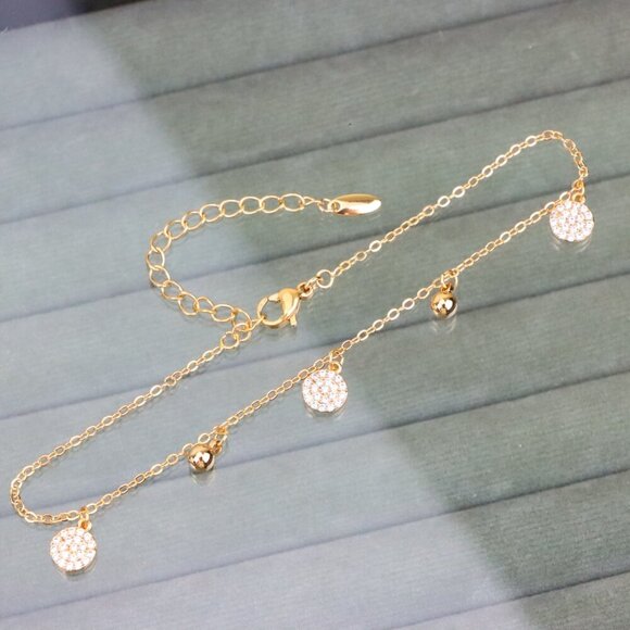 "Rose Gold Anklet with Sparkling Charm – XPAL1178 - Picture 9 of 12